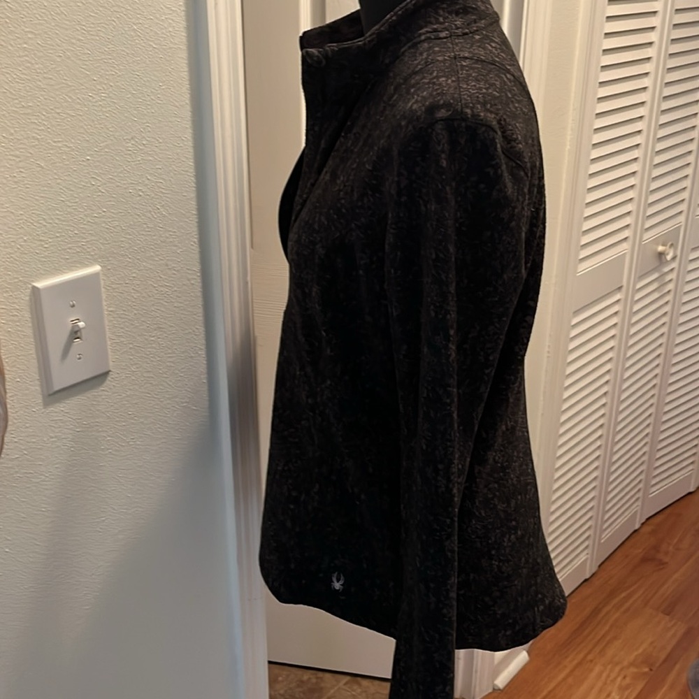 Spyder Active Black Patterned Half-Zip Jacket - image 4